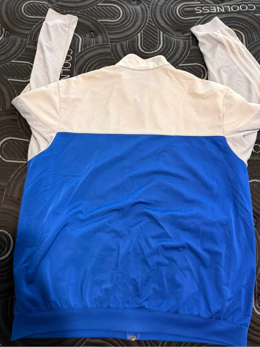 adidas White and Blue Lightweight Track Jacket